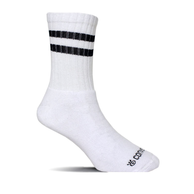 MEIA SPORT 2 LISTRAS BRANCO-PRETO 34 A 39