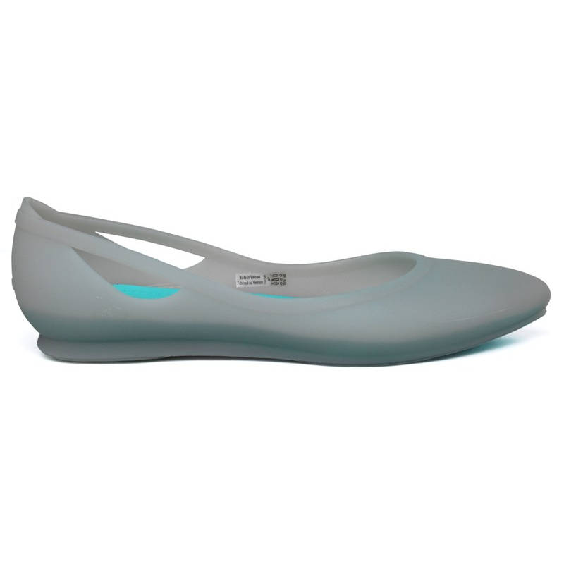 *CROCS RIO FLAT PLATINUM/POOL