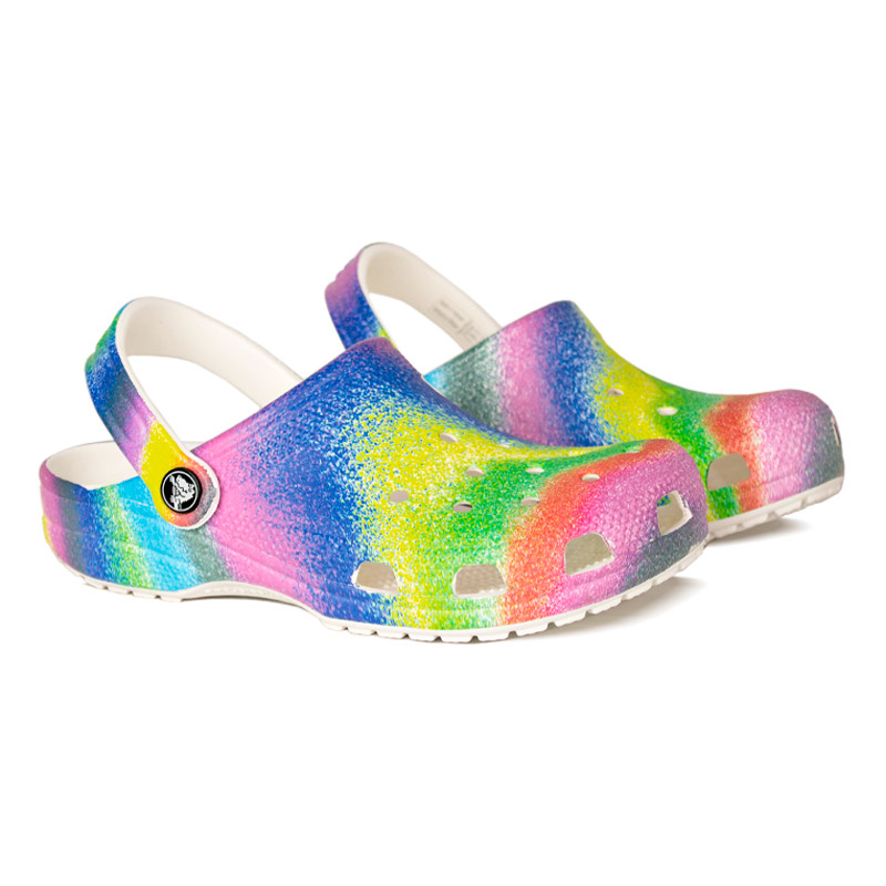 CROCS CLASSIC SPRAY DYE WHITE/MULTI