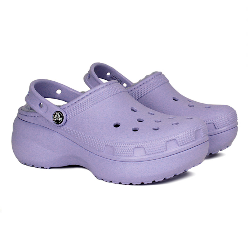 CROCS CLASSIC PLATFORM LINED CLOG MOON JELLY