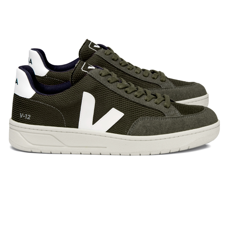 VEJA V-12 B-MESH OLIVE/WHITE