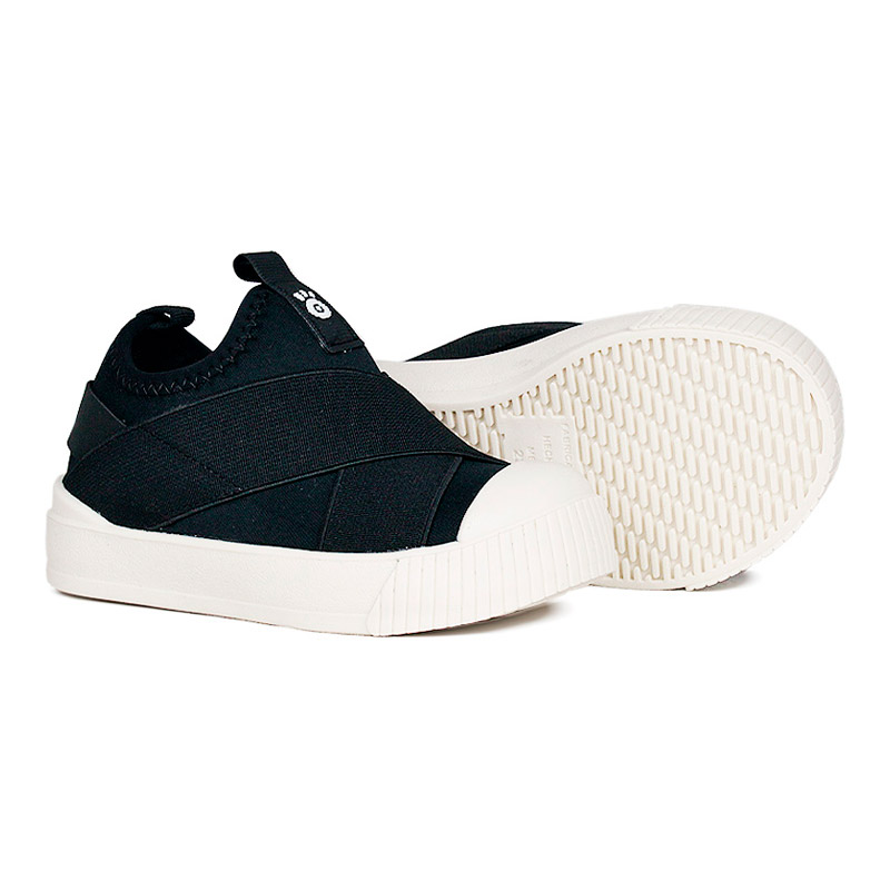 SLIP ON KIDS CONVEXO PRETO/OFF WHITE 18 A 27