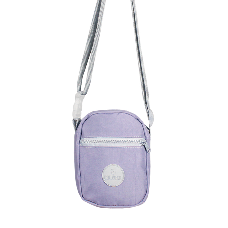 MINI BAG NYLON LAVANDA/CINZA