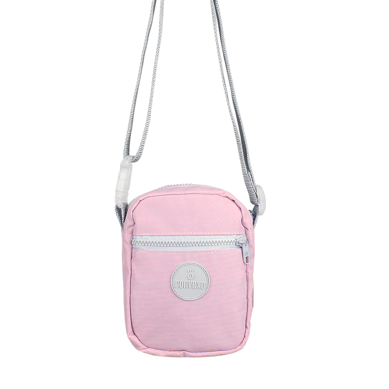 MINI BAG NYLON ROSA/CINZA