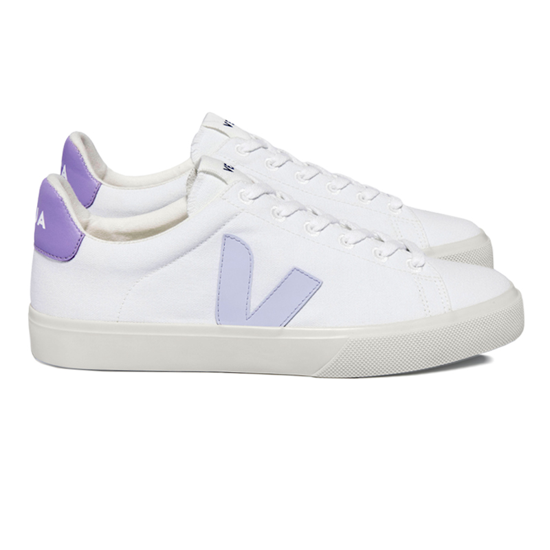 VEJA CAMPO CANVAS WHITE SWAN/LAVANDE