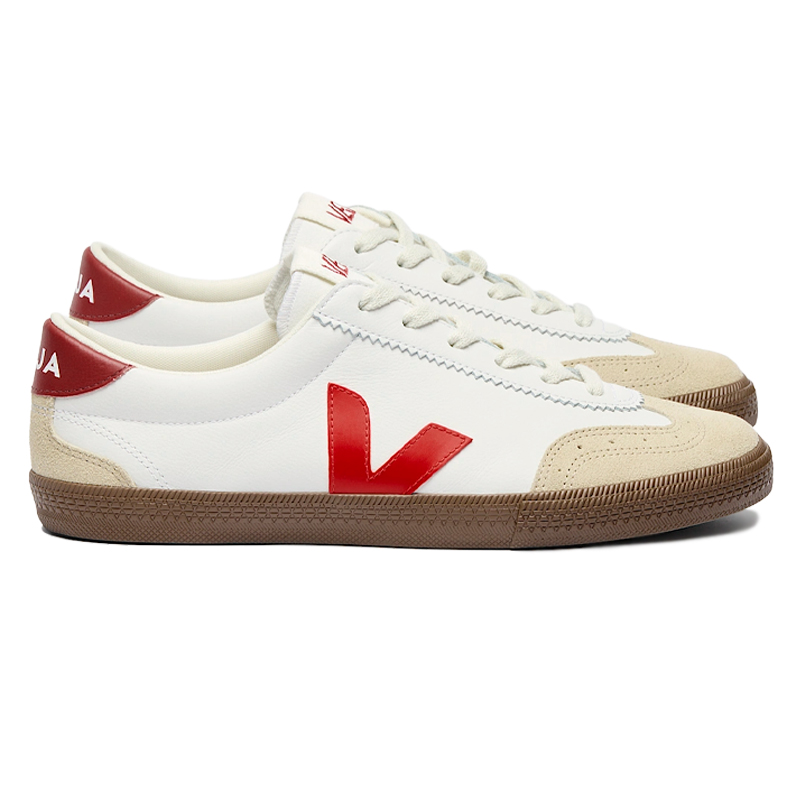 VEJA VOLLEY OT LEATHER WHITE PEKIN BARK 