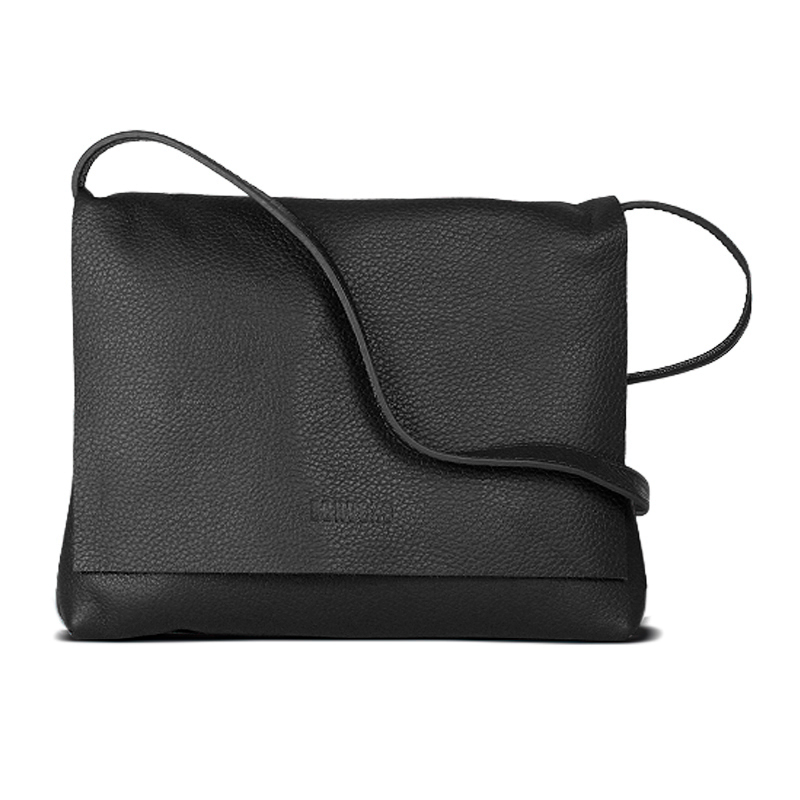 BOLSA COURO CARTEIRO MID PRETA