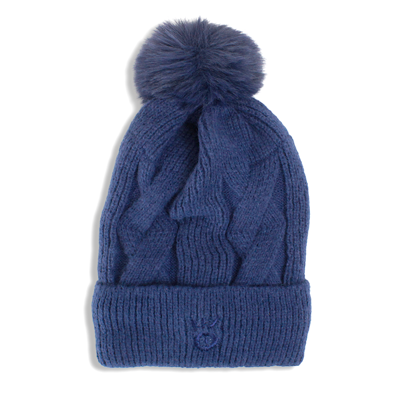 TOUCA POMPOM LUXO AZUL