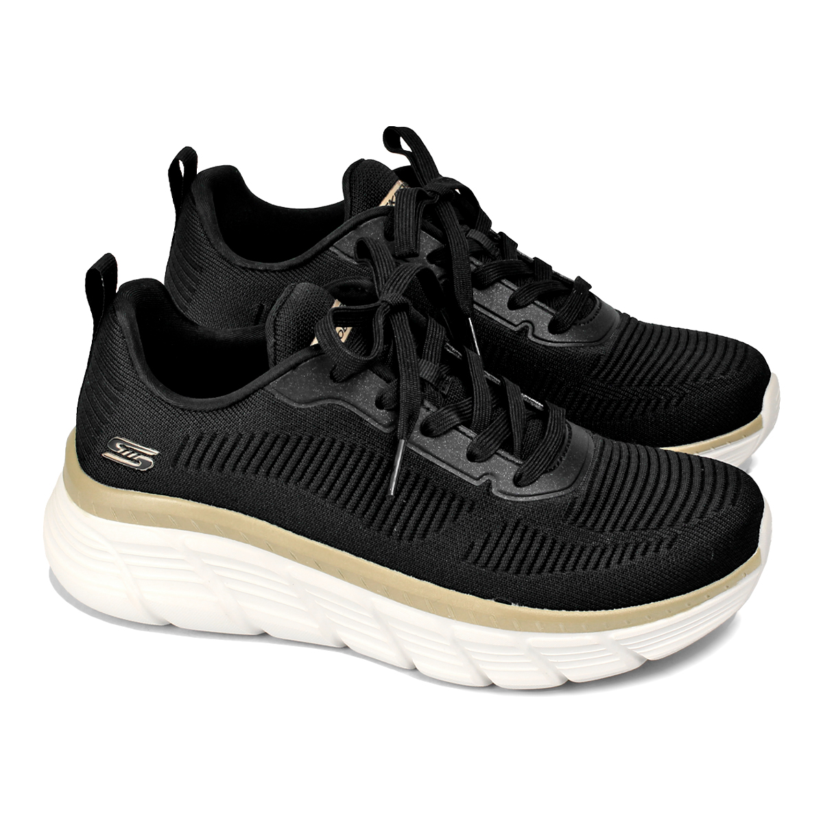 SKECHERS BOBS B FLEX HI FLYING PRETO/DOURADO