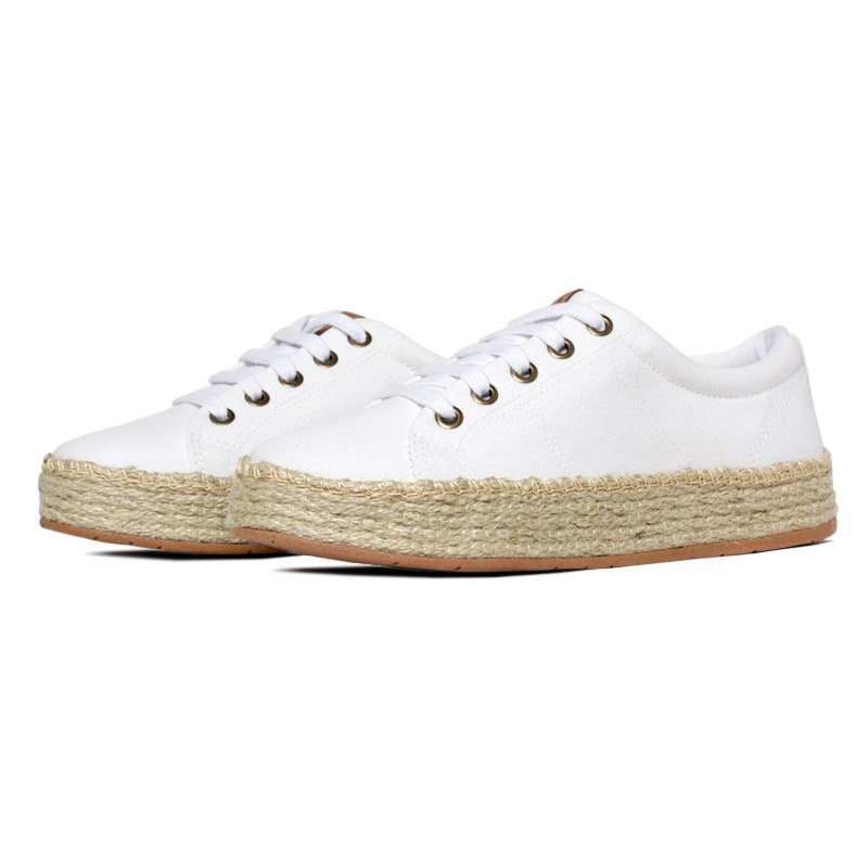Tênis com sola de corda Branco