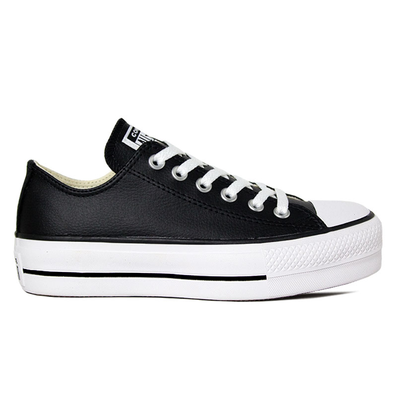 ALL STAR PLATAFORMA ECO LEATHER HI COURO PRETO - Converse é na Convexo!